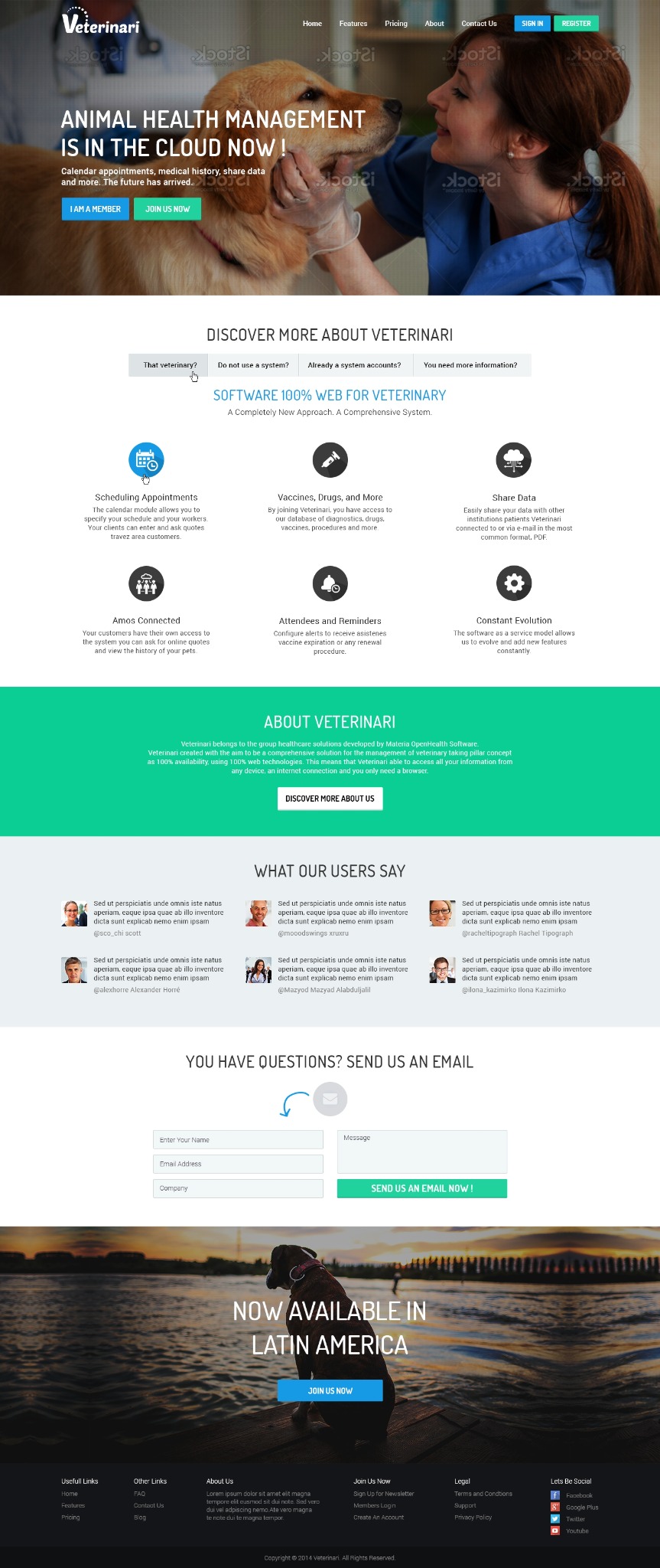 Animal care SaaS interface