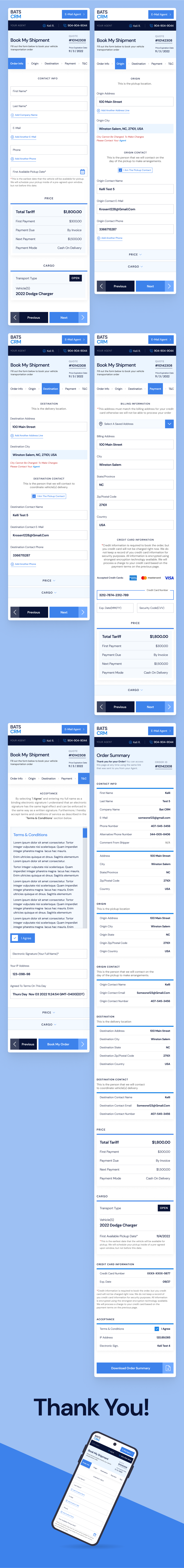 Mobile CRM / Payment Workflow